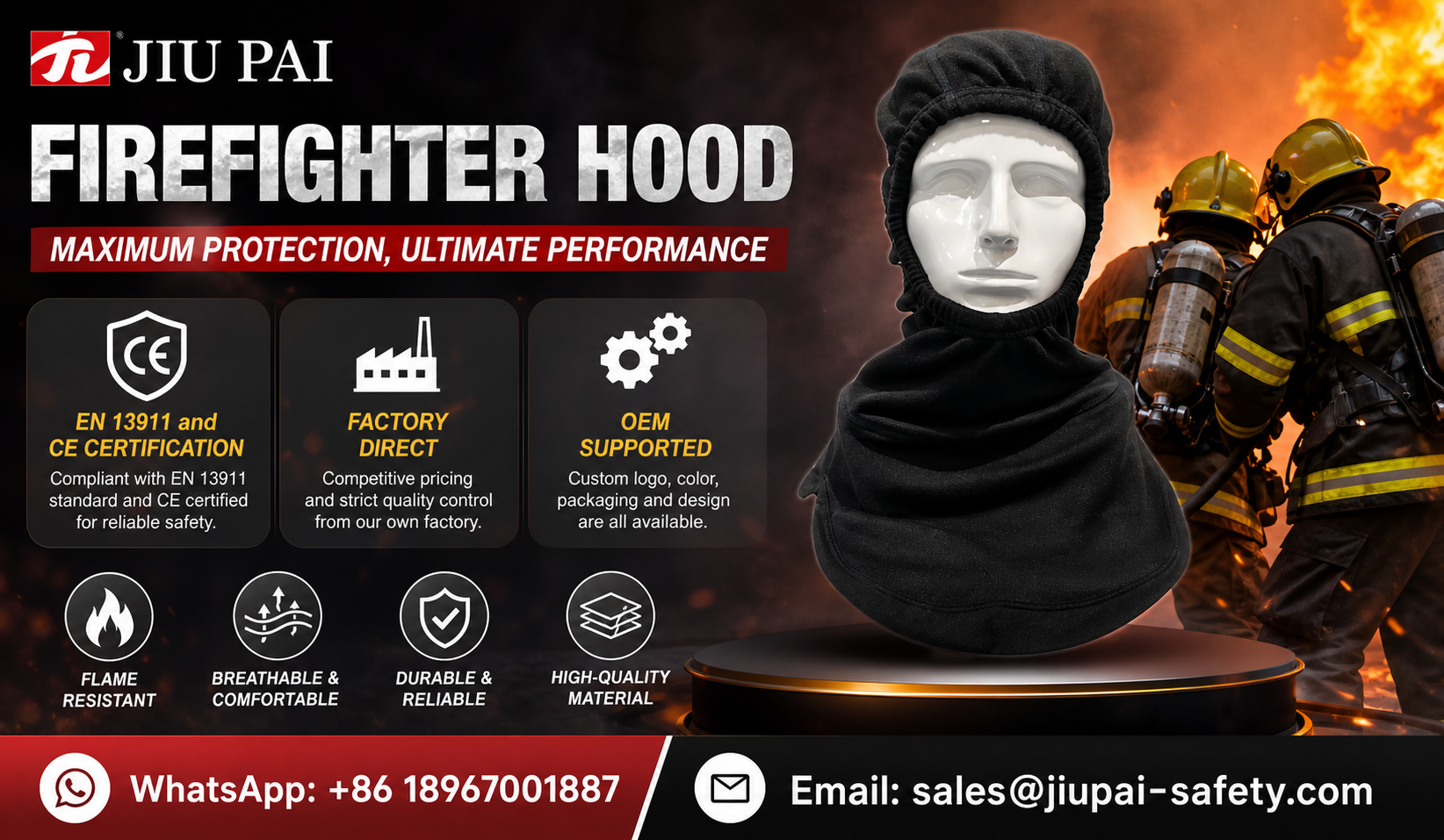 high-end custom firefighter hood